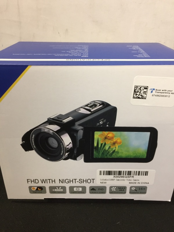 Photo 1 of COFUNKOOL11080P CAMCORDER VIDEO CAMERA