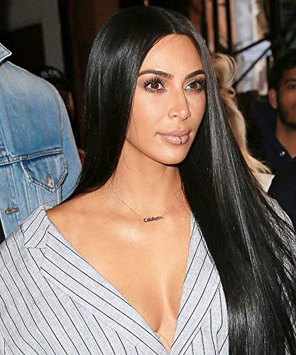 Photo 1 of JINGFA Long Straight Lace Front Wigs For Women Silk Straight Natural Black Wig Middle Part
