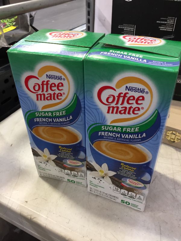 Photo 2 of Coffee-mate Sugar-Free French Vanilla Creamer, 0.375oz, 50/Box 2 BOXES EXP 5/2022