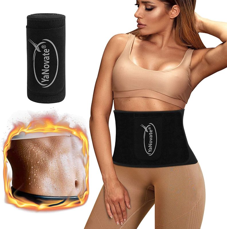 Photo 1 of Waist Trainer for Women Men Weight Loss, Waist Trimmer Sweat Belt Band Black MED
