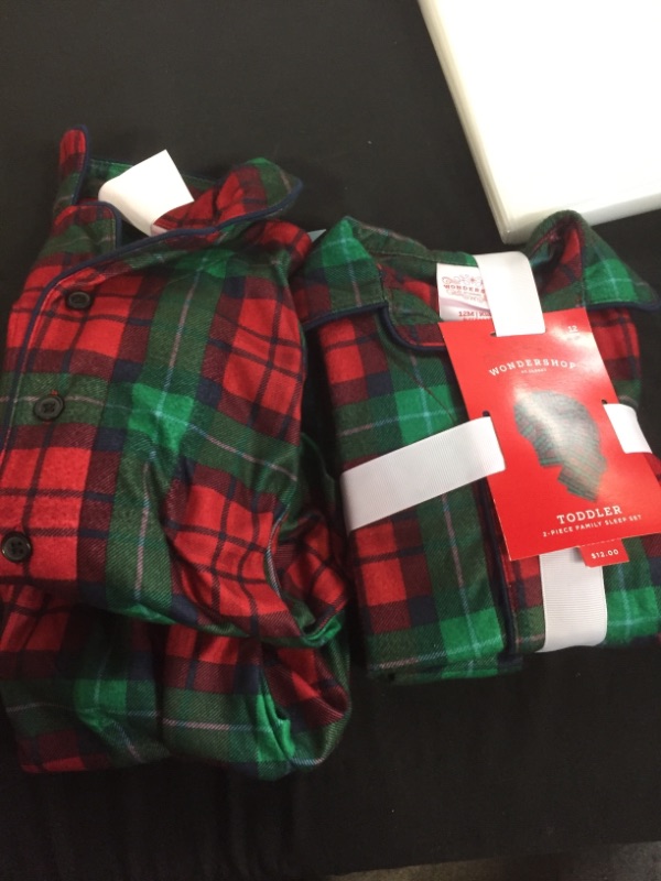 Photo 2 of Toddler Holiday Plaid Flannel Matching Family Pajama Set - Wondershop, SIZE 12 MOS, 2 COUNT