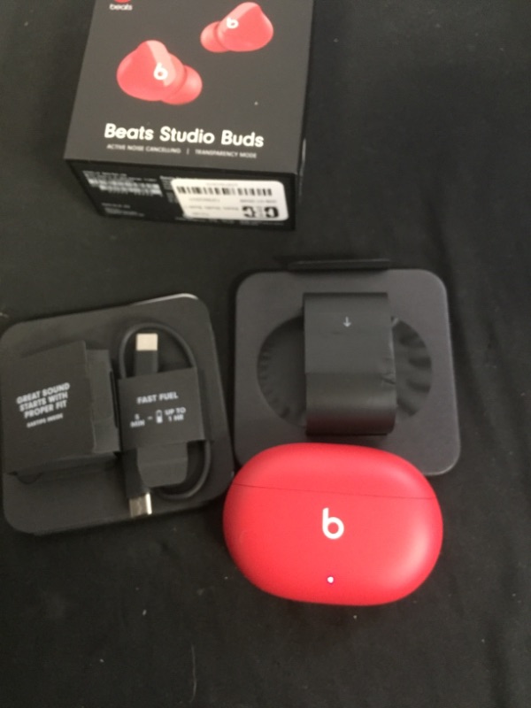 Photo 2 of Beats Studio Buds – True Wireless Noise Cancelling Earbuds – Compatible with Apple & Android, Built-in Microphone, IPX4 Rating, Sweat Resistant Earphones, Class 1 Bluetooth Headphones - Red
