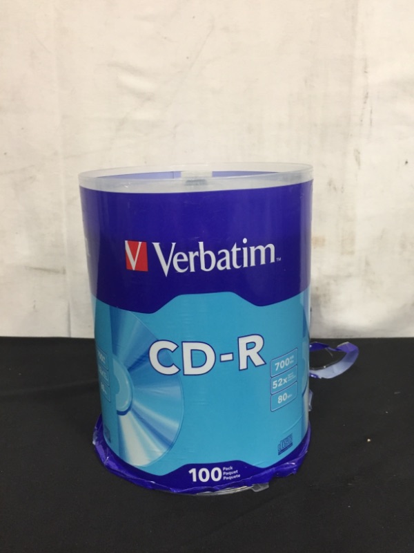 Photo 2 of 
Verbatim CD-R Blank Discs 700MB 80 Minutes 52X Recordable Disc for Data and Music - 100pk Spindle