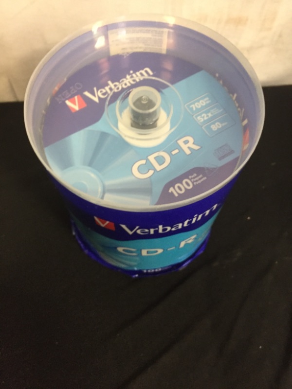Photo 3 of 
Verbatim CD-R Blank Discs 700MB 80 Minutes 52X Recordable Disc for Data and Music - 100pk Spindle