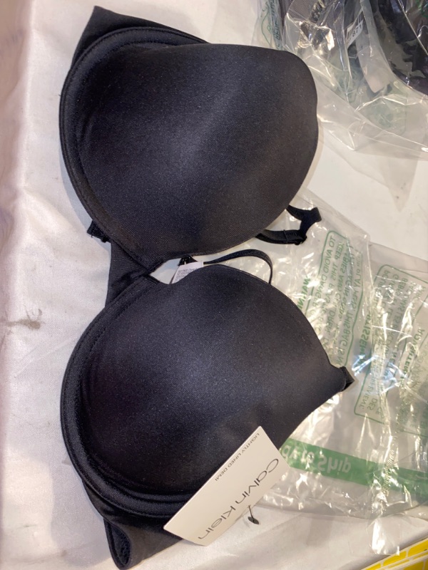 Photo 1 of CALVIN KLEIN LIGHLTY LINED DEMI BRA, BLACK, SIZE 32D 