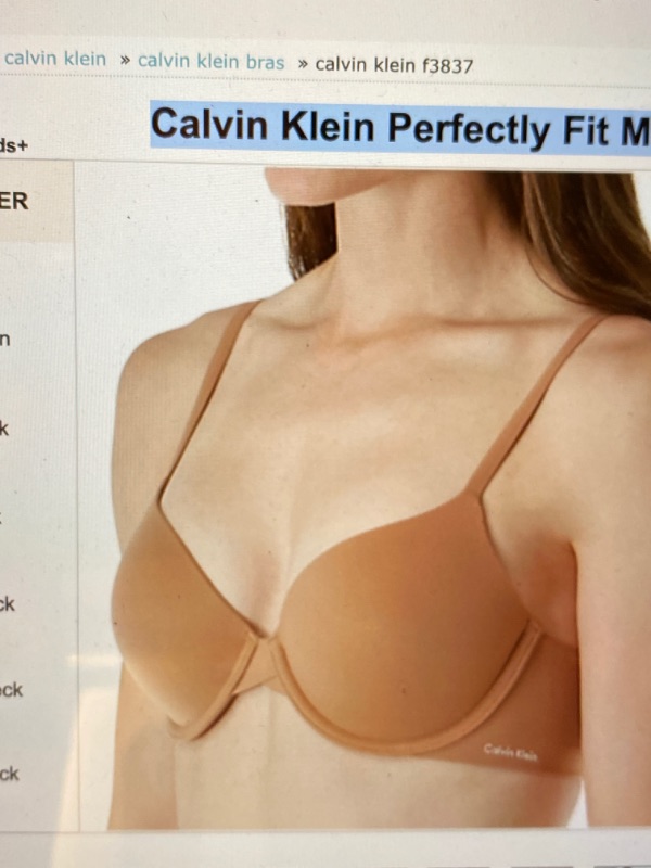 Photo 1 of Calvin Klein Perfectly Fit Modern T-Shirt Underwire Bra F3837, SIZE 36DD