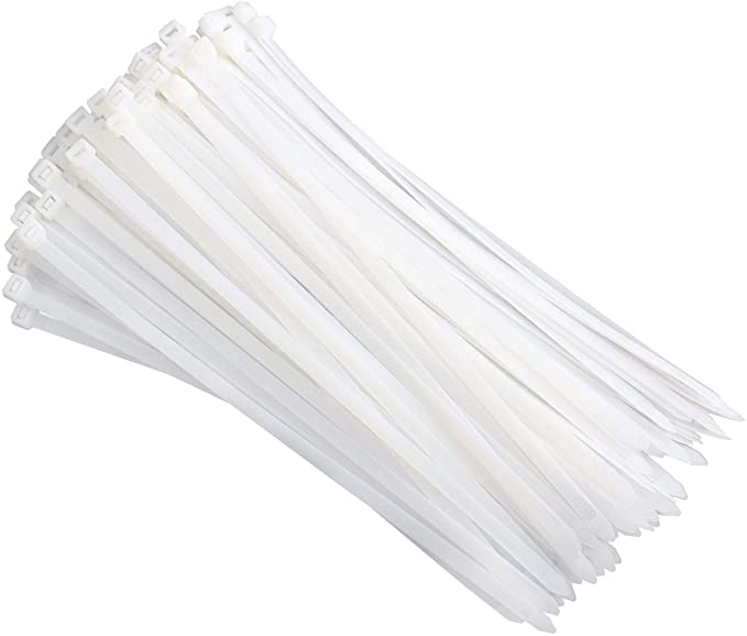 Photo 1 of Zip Ties Heavy Duty Self-Locking Nylon Wire Ties for Cables, Pack of 100 (10 Inch, White)