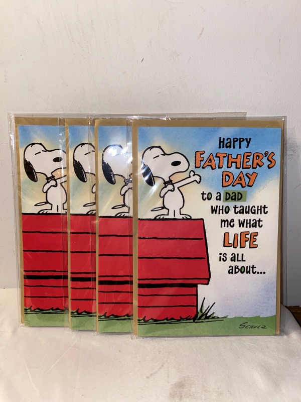 Photo 2 of 4PC LOT
Hallmark Funny Peanuts Fathers Day Card for Dad (What Life is All About), 4 COUNT