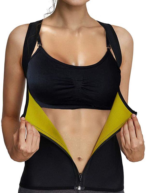 Photo 1 of Body Shaper Sauna Slimming Vest for Women Waist Trainer Hot Sweat Suit Workout Shapewear Neoprene Shapers Thermal Shirt, SIZE XL