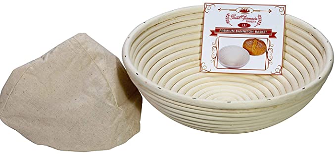 Photo 2 of 2PC LOT
Meghknow French Rolling pin stainless steel 15.7" X 1.5"

10 Inch Premium Round Bread Banneton Basket with Liner - Perfect Brotform Proofing Basket for Making Beautiful Bread