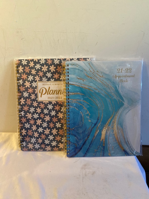 Photo 3 of 2PC LOT
2022 Weekly Appointment Book & Planner - January 2022 - December 2022 Daily Hourly Planner 7.8" x 9.8", 30-Minute Interval, Flexible Soft Cover, Twin-Wire Binding, Lay - Flat

2021-2022 Planner - Weekly & Monthly Academic Planner July 2021 - June 