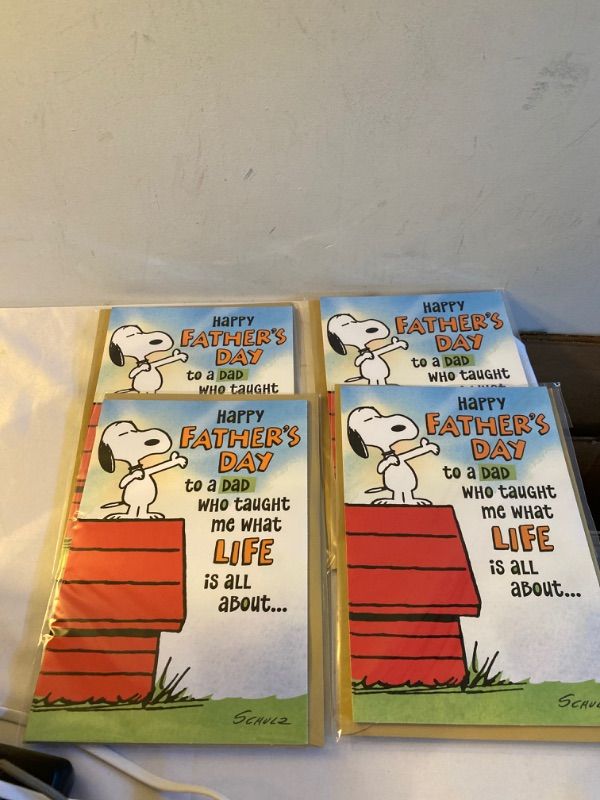 Photo 1 of 4PC LOT
Hallmark Funny Peanuts Fathers Day Card for Dad (What Life is All About), 4 COUNT