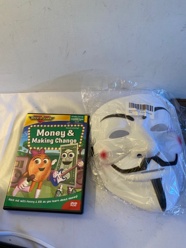 Photo 3 of 2PC LOT
Mask for Costume - Anonymous Face Mask for Halloween V for Vendetta DIY Toy Head Mask

Money & Making Change DVD by Rock 'N Learn