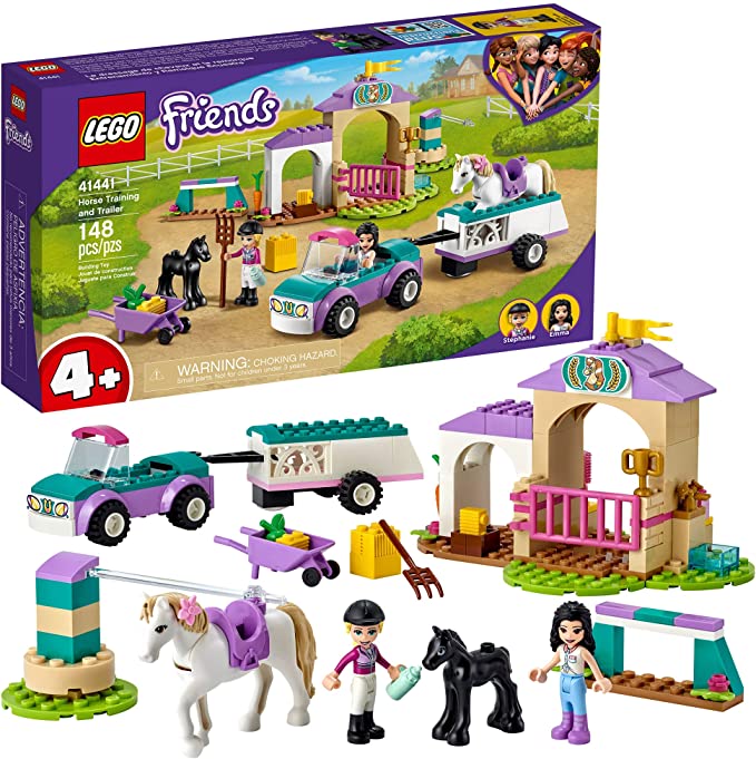 Photo 1 of LEGO Friends Horse Training and Trailer 41441 Building Kit Friends Stephanie and Emma and 2 Animals; New 2021 (148 Pieces)