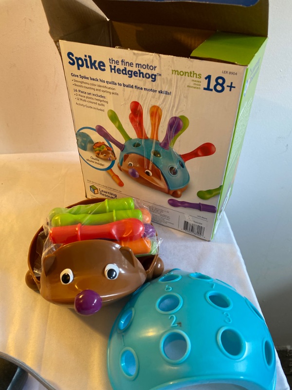 Photo 2 of Learning Resources Spike The Fine Motor Hedgehog - 14 Pieces, Ages 18 months+ Fine Motor and Sensory Toy, Counting & Color Recognition Toys, Educational Toys for Toddlers