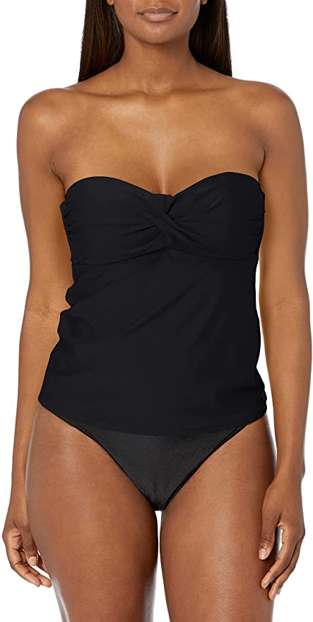 Photo 1 of Catalina Women's Twist Front Bandeau Tankini Top, SIZE M