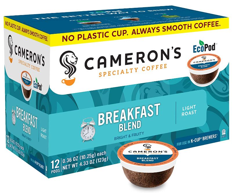 Photo 1 of 2PC LOT
Cameron's Coffee Single Serve Pods, Breakfast Blend, 12 Count (Pack of 1), EXP UNKNOWN, 2 COUNT
