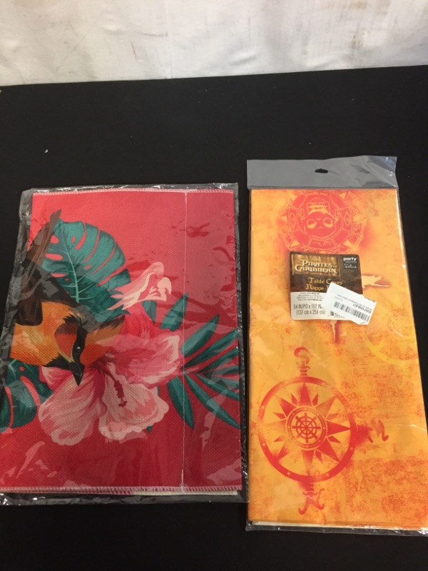 Photo 2 of 2PC LOT
Pirates of The Caribbean Table Cover

YUANG RED BIRD CARDINAL GARDEN FLAG