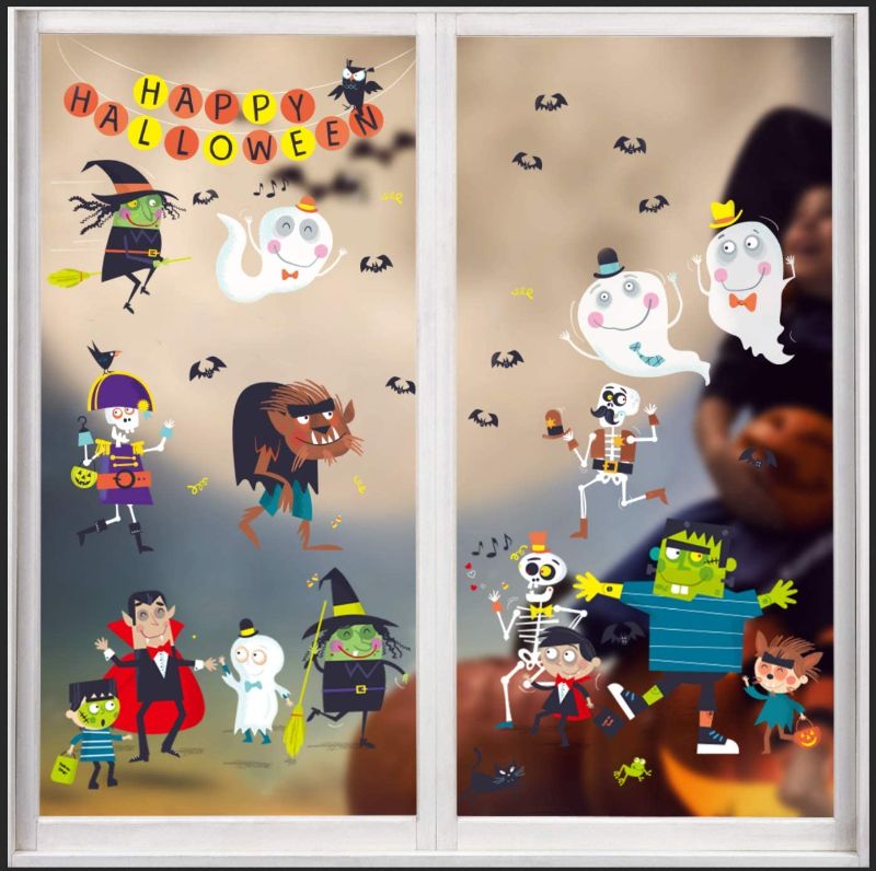 Photo 1 of 2PC LOT
CCINEE 134PCS Halloween Window Clings Cute Cartoon Assorted Stickers Decals for Halloween Party Decoration

Halloween Rave Pattern Table Runners Orange and Black Buffalo Check Plaid Non-Slip Rectangle Party Table Decorations Dresser Scarf for Kitc