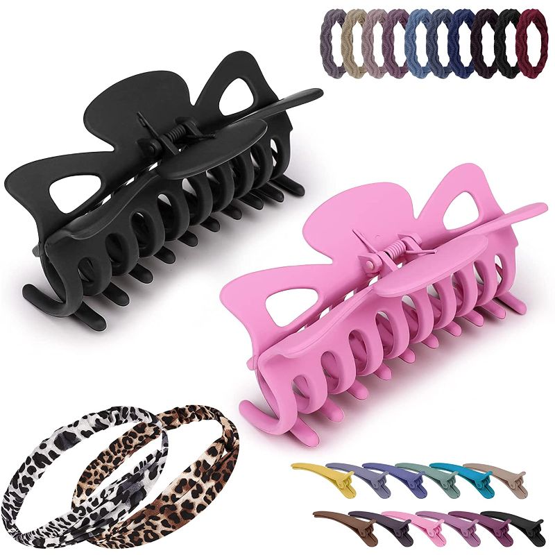 Photo 2 of 2PC LOT
Esjay Silicone Cooking Utensils (FACTORY PACKAGED)

Big Hair Claw Clips - 4.6 Inches Non-Slip Matte Hair Clips Strong Hold Jaw Clip for Thick Hair with Fashion Hair Accessories, 2Pcs Elastic Hair Bands,10Pcs Hair Ties, 12Pcs Duck Billclips for Gir