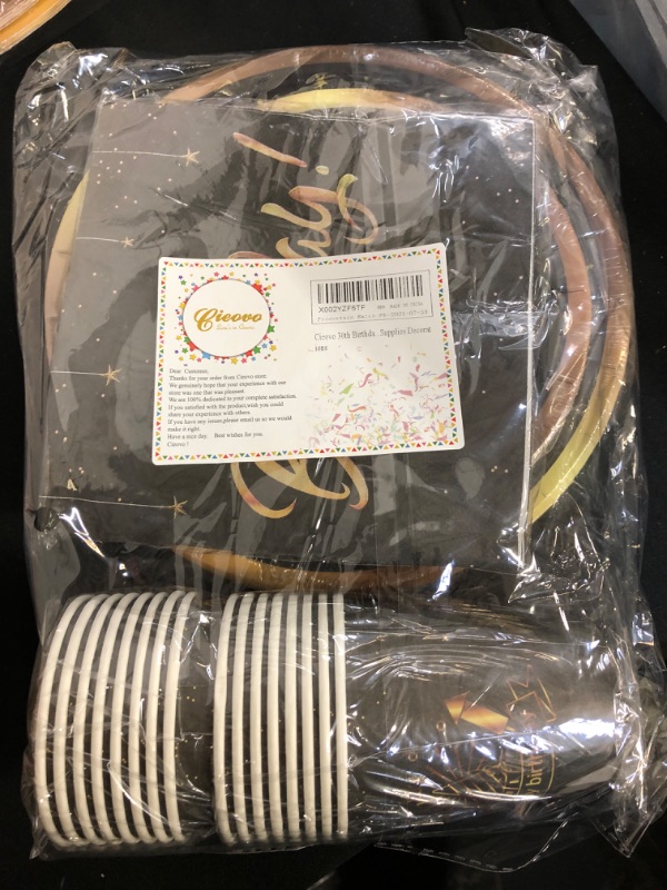 Photo 1 of Cieovo 30th Birthday Party Tableware Set for 16 Guests Including Dinner Plates, Dessert Plates, Lunch Napkins and Cups for 30 Years Old Birthday Party Supplies Decorations
