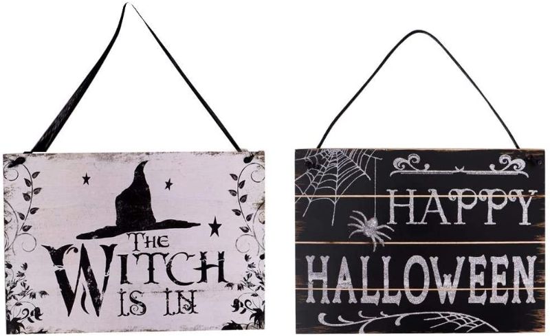 Photo 1 of 2PC LOT
2 Pieces Halloween Welcome Signs Themed Front Door Welcome Boards Hanging Welcome Sign Wooden Hanging Welcome Boards for Home Office Halloween Party Decorations

Halloween Backdrop, 7x5ft Halloween Carnival Backdrop Horror Pumpkin Lantern Ghost Wi