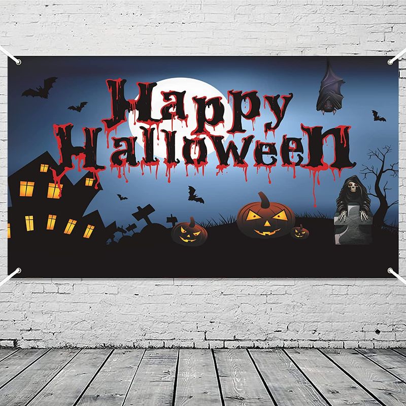Photo 2 of 2PC LOT
2 Pieces Halloween Welcome Signs Themed Front Door Welcome Boards Hanging Welcome Sign Wooden Hanging Welcome Boards for Home Office Halloween Party Decorations

Halloween Backdrop, 7x5ft Halloween Carnival Backdrop Horror Pumpkin Lantern Ghost Wi