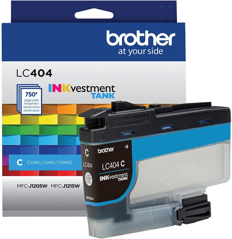Photo 1 of Brother Genuine LC404C Cyan INKvestment Tank Ink Cartridge

