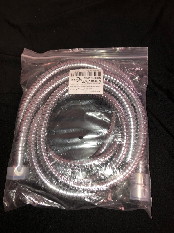 Photo 2 of 118 Inches Extra Long Shower Hose, Handheld Shower Head Extension Hose with Brass Insert and Nut, Chrome
