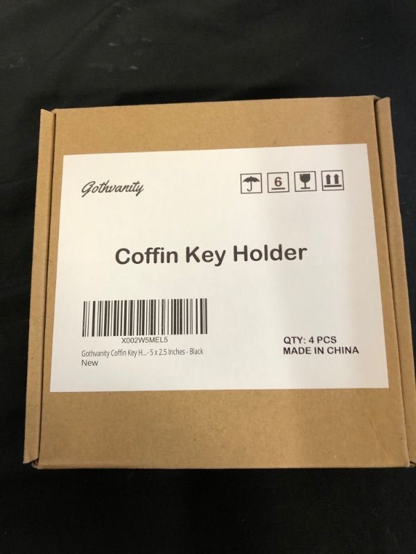 Photo 1 of 
Gothvanity Coffin Key Holder for Wall 4 Pack - Multifunctional Wall Hooks - Gothic Decor for Kitchen Bathroom Living Room or Bedroom- Wood - 5 x 2.5 Inches...