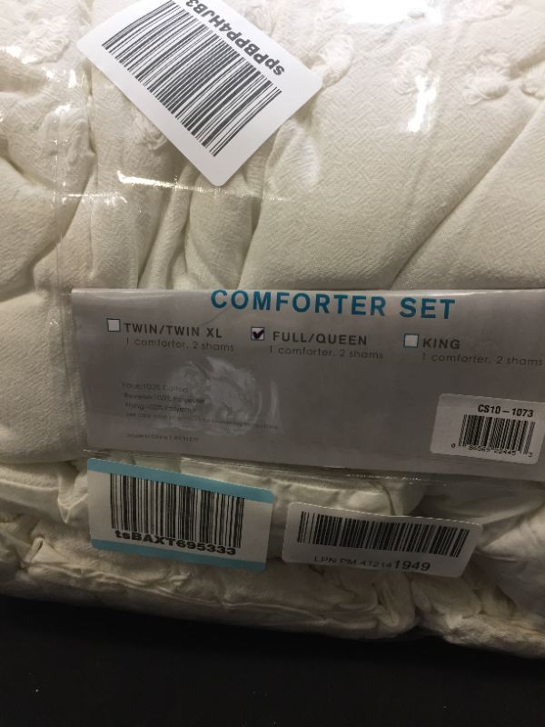 Photo 2 of Comfort Spaces 100% Comforter Set Cotton Jacquard Pom Tufts Design Hypoallerg.Full Queen 