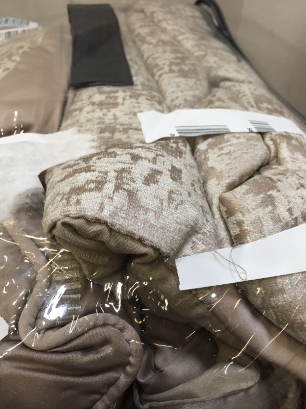 Photo 4 of 7pc Queen Anett Chenille Jacquard Comforter Set Taupe