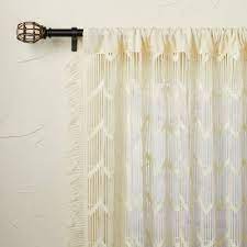 Photo 1 of All Over Zig Zag Macrame Sheer Curtain Panel Cream - Opalhouse™ designed with Jungalow™