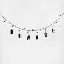 Photo 1 of 25ct LED "Beware" Halloween String Lights Orange/Purple - Hyde & EEK! Boutique™
