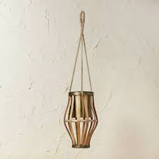 Photo 1 of 11" x 6.5" Metal/Rattan Hanging Planter Natural - Opalhouse™ designed with Jungalow™
