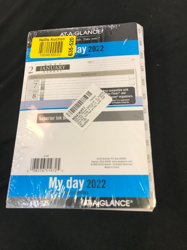 Photo 1 of 2022 Daily Planner Refill by AT-A-GLANCE, 12010 Day-Timer, 5-1/2" x 8-1/2", Size 4, Desk Size, One Page per Day, Loose-Leaf (481-125)
