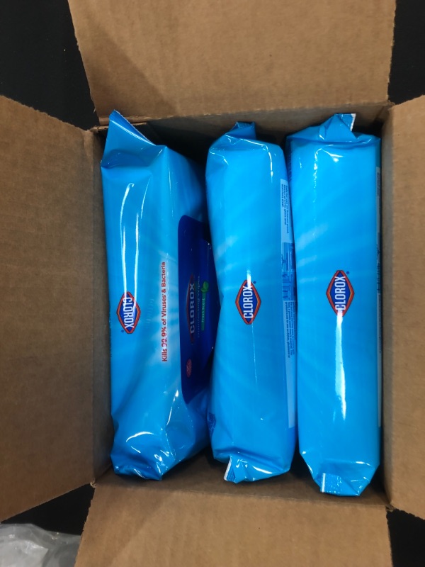 Photo 1 of box of Clorox wipes 