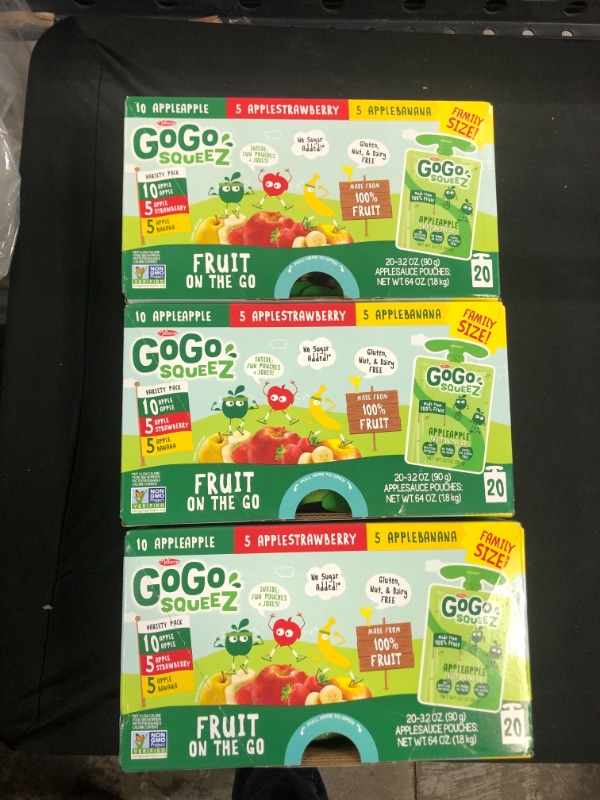 Photo 1 of 3 boxes of gogo squeeze variety pack