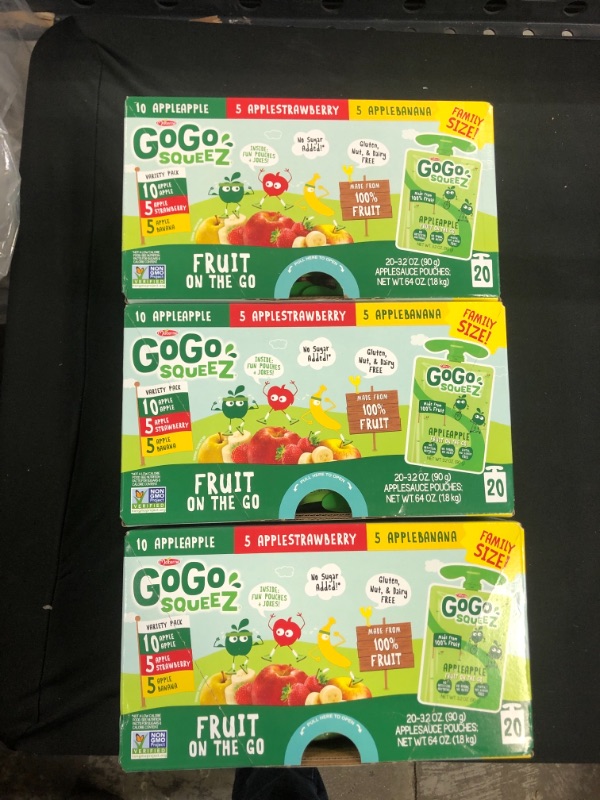 Photo 1 of 3 boxes of gogo squeeze variety pack