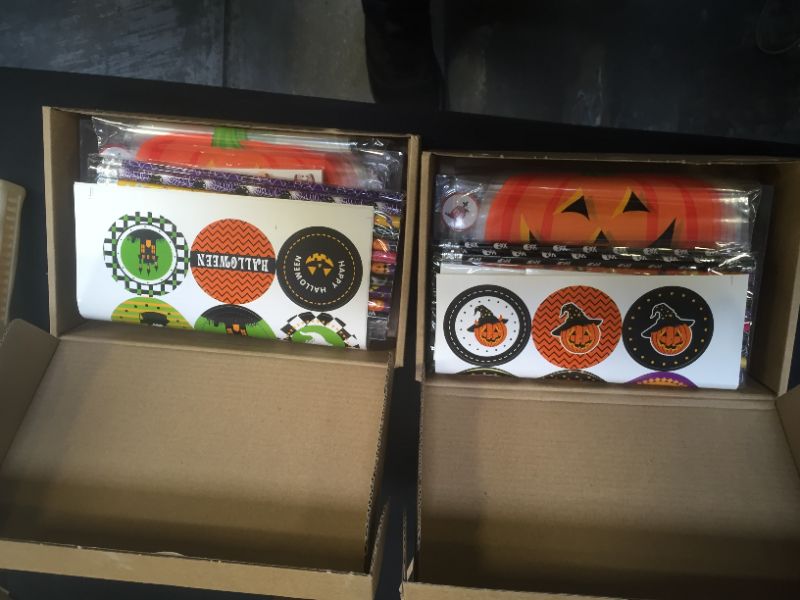 Photo 1 of 2 boxes of halloween misc items 