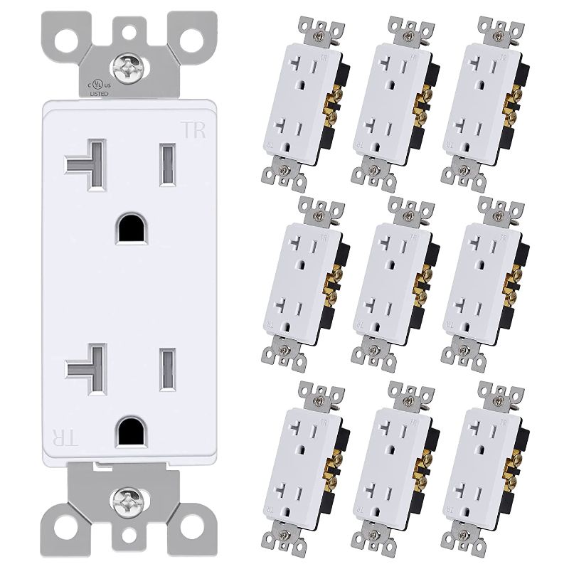Photo 1 of [10 Pack] BESTTEN 20 Amp Decorator Wall Outlet
