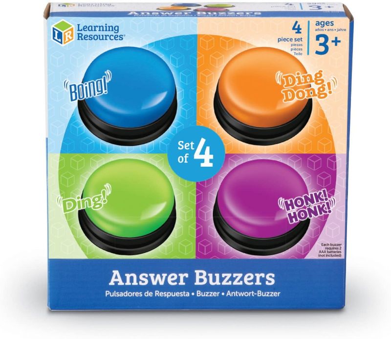 Photo 1 of Answer Buzzers, Set of 4 Assorted Colored Buzzers, Game Show Buzzers