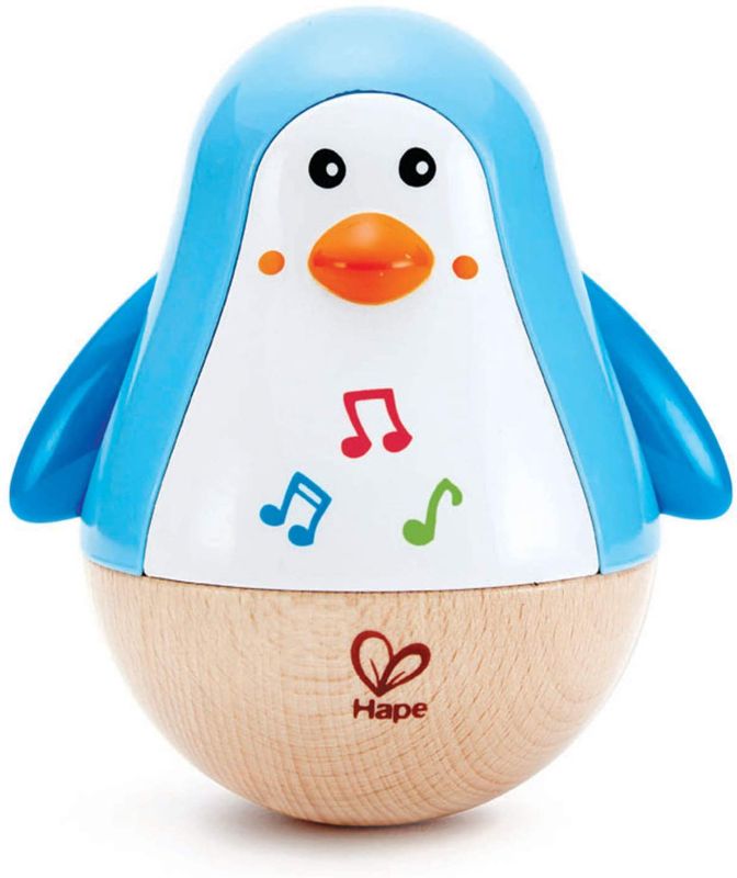 Photo 1 of Hape Penguin Musical Wobbler | Colorful Wobbling Melody Penguin, Roly Poly Toy for Kids 6 Months+, Multicolor, 5'' x 2'' (E0331)
