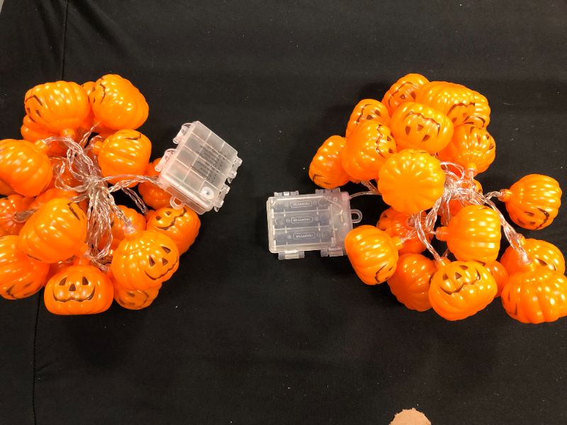 Photo 1 of 2 pack of halloween pumpkin string lights
