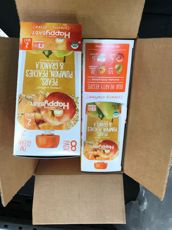 Photo 1 of 2 boxes of 8 count happy baby 6 month meals 