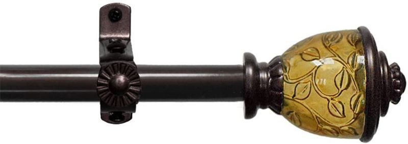 Photo 1 of Achim Home Furnishings Lincroft Window Rod and Finial, Camino Decorative Rod & Finial 28 Extends to 48-Inch, Inch Inch
