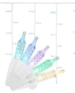Photo 1 of 23.43 in. H x 84 in. W. 70-Light Multi Color Christmas LuxeSparkle Icicle Light String
