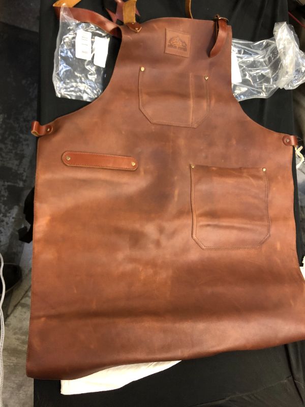 Photo 3 of Andean Leather Apron - Grill Apron, Bbq Apron, Woodworking Apron, Barber Apron
