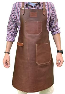 Photo 1 of Andean Leather Apron - Grill Apron, Bbq Apron, Woodworking Apron, Barber Apron
