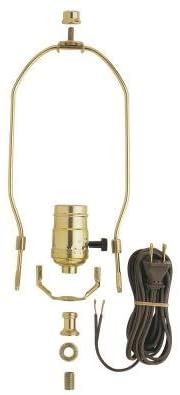 Photo 1 of Brass DIY Make-A-Lamp Kit with 3-Way Turn Knob Lamp Socket
